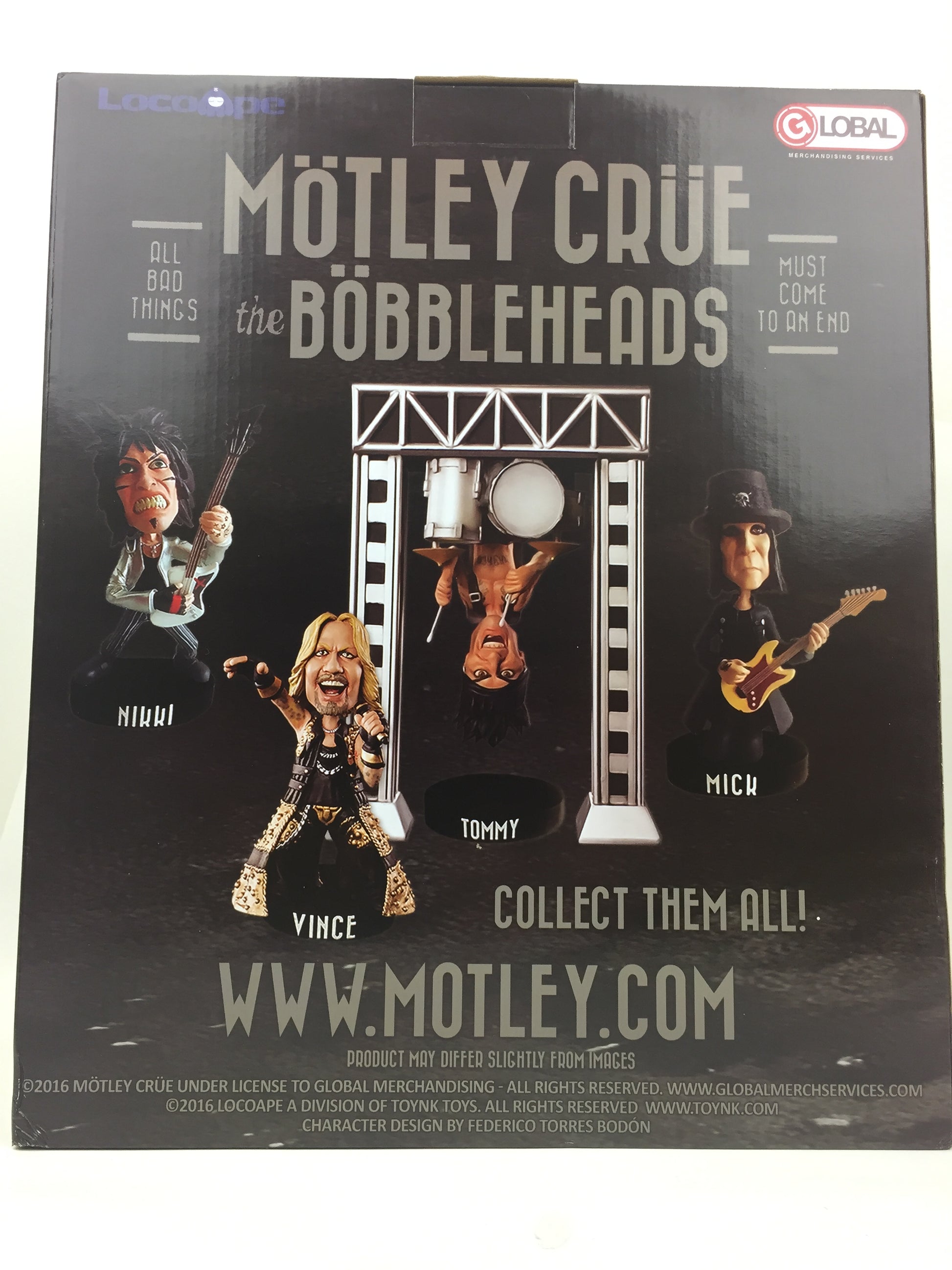 Motley Crue 8" Resin Bobblehead Statue: Tommy Lee with Upside Down Drum Rig