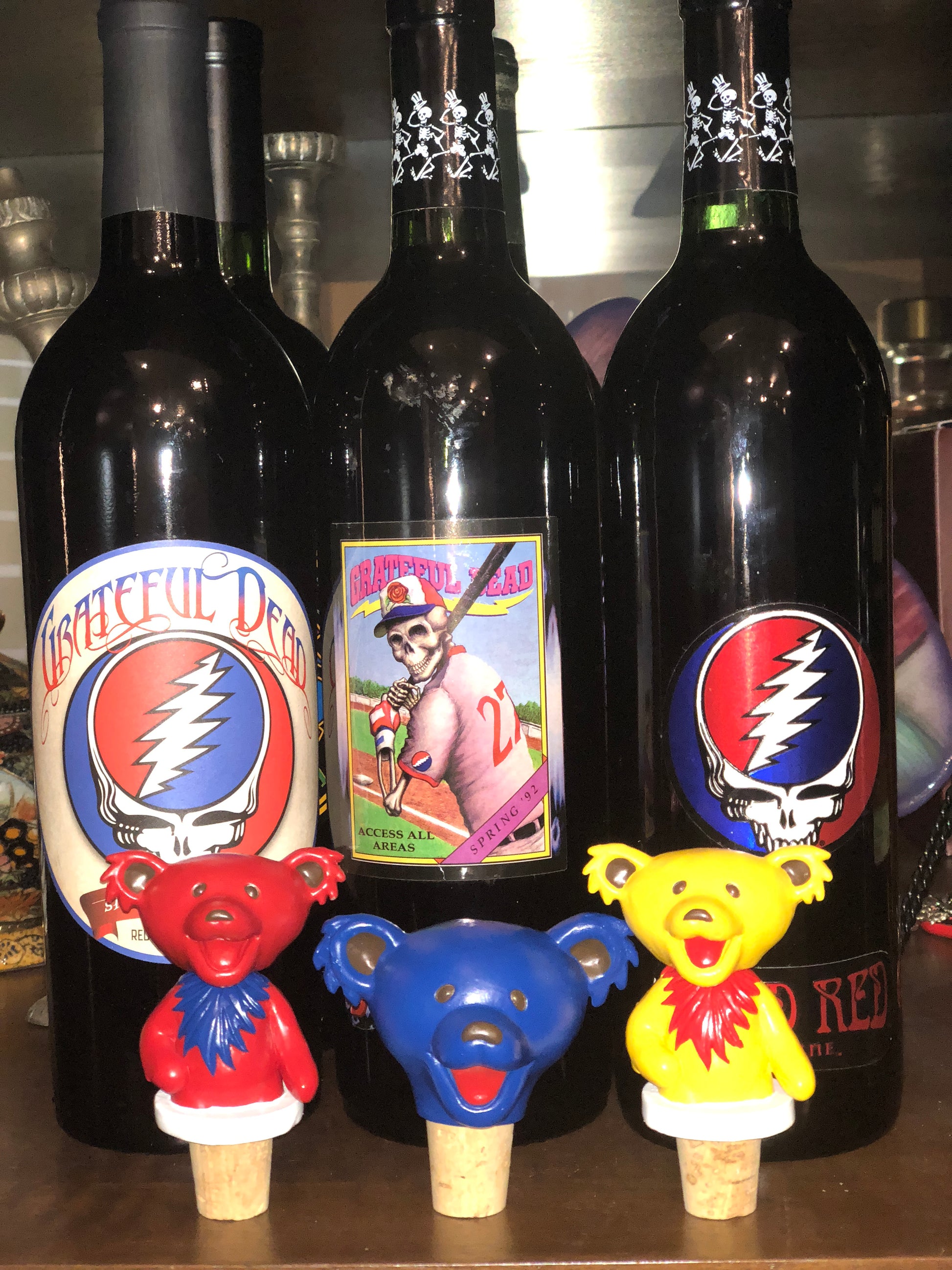 Grateful Dead Dancing Bears Bottle Stoppers - 3pc Set