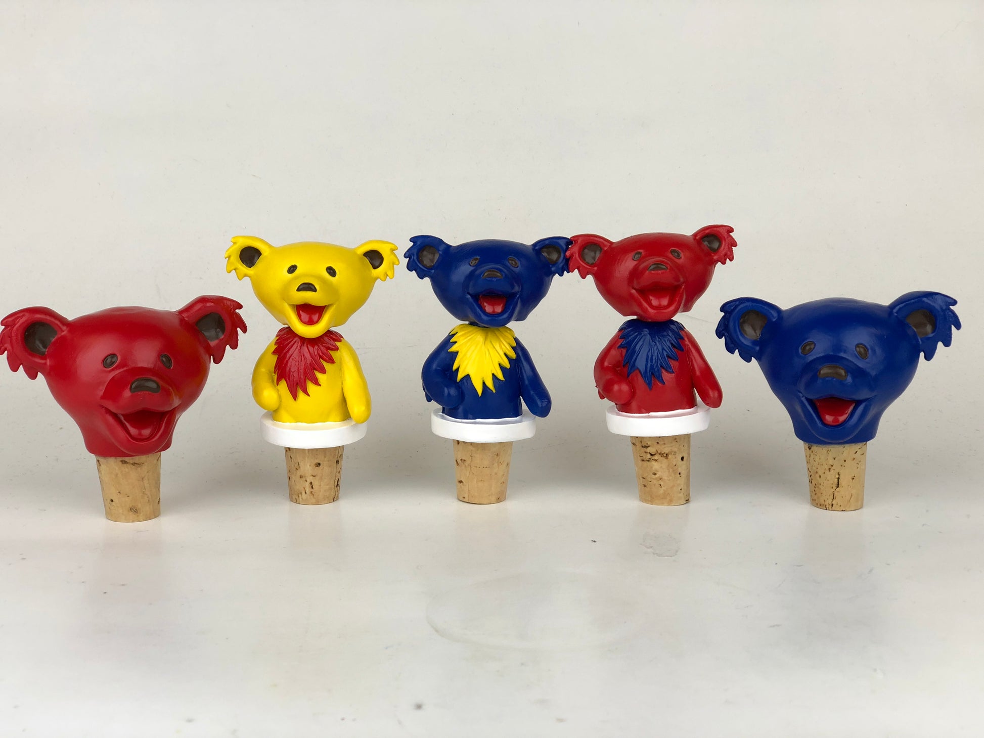 Grateful Dead Dancing Bears Bottle Stoppers - 3pc Set