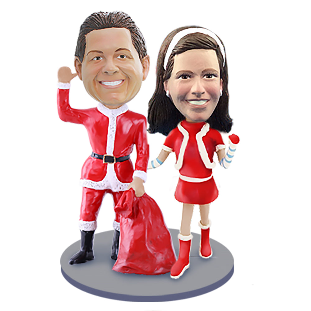 Custom Bobbleheads: Mr & Mrs Claus