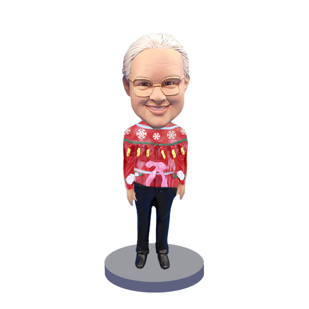 Custom Bobbleheads: Female Christmas Sweater