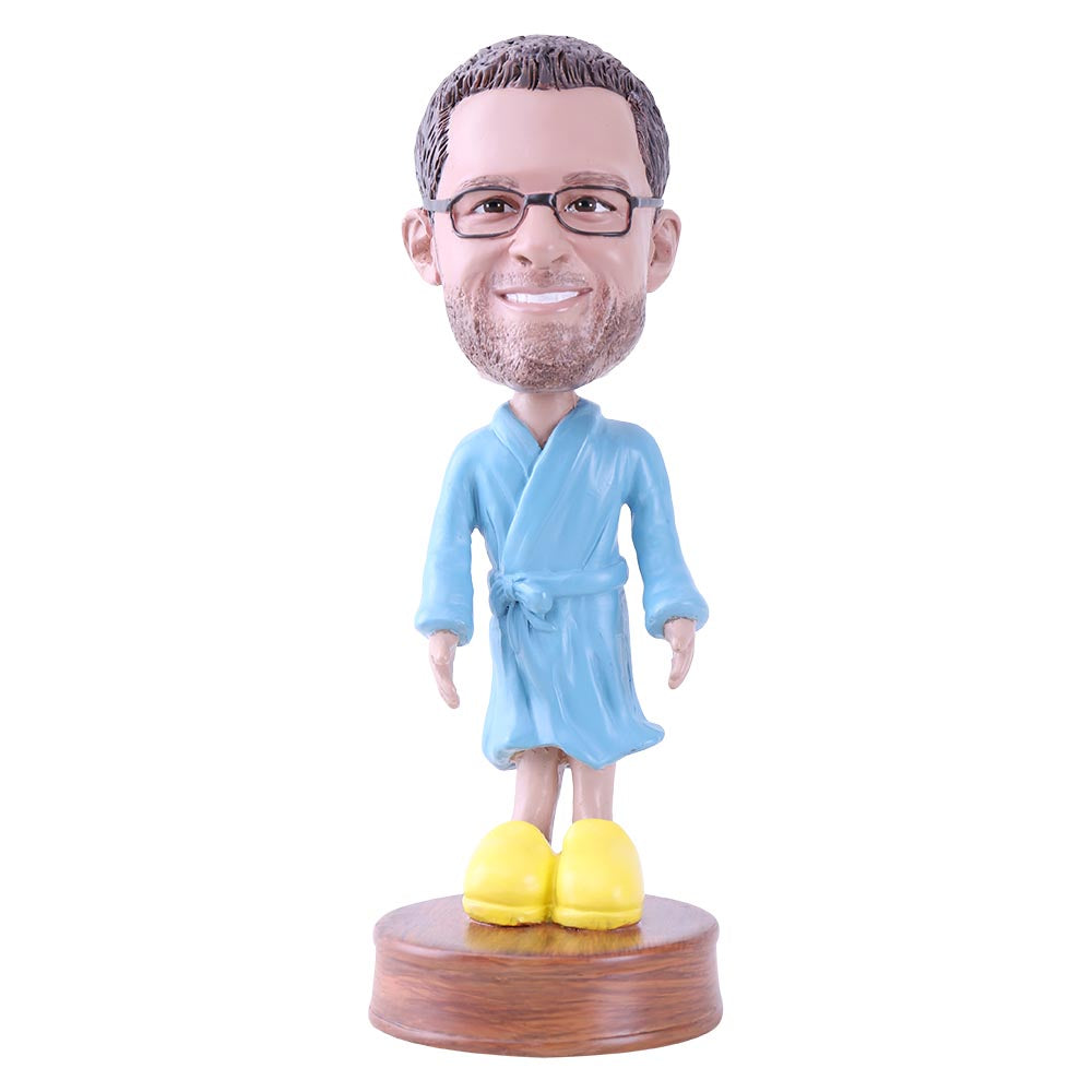 Man in Robe and Slippers