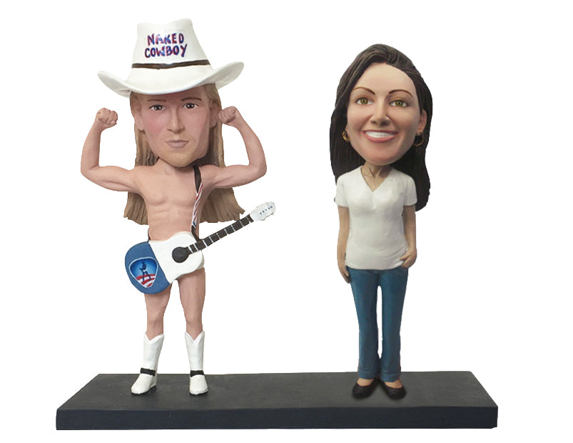 Naked Cowboy Custom Bobblehead: With Female Fan