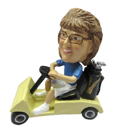 Sports Female Golfer in Cart